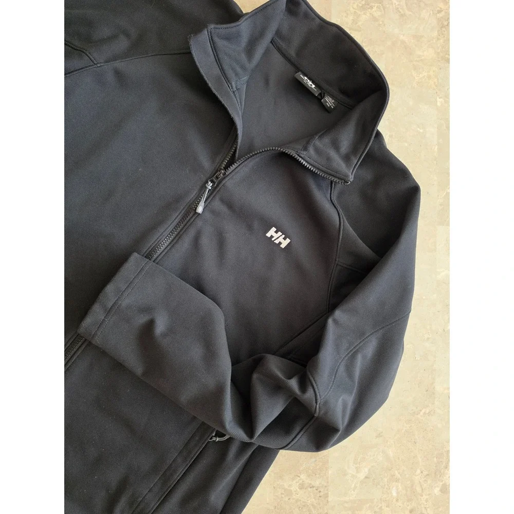 Helly Hansen Mens Black Full Zip Textured Knit Soft Shell‎ Performance Jacket